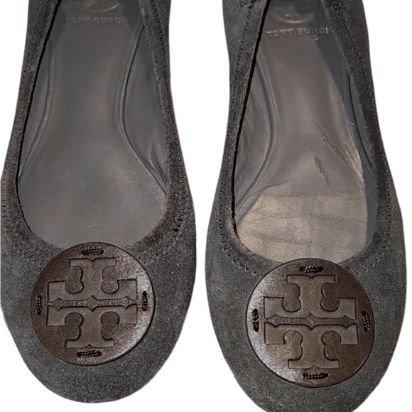 Tory Burch Travel Ballet Flat | Taupe Leather & Suede | 6.5 - Picture 4 of 7